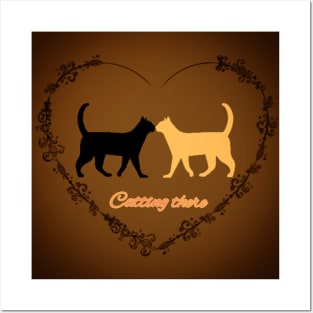 Cute cat couple Posters and Art